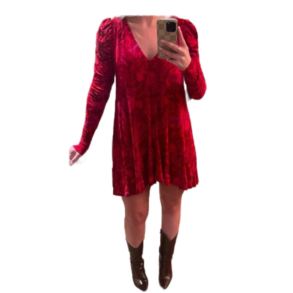 Free people red and pink dress size small
